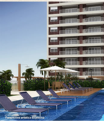 Perspectiva artística da piscina