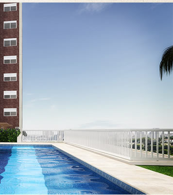 Perspectiva artística da piscina