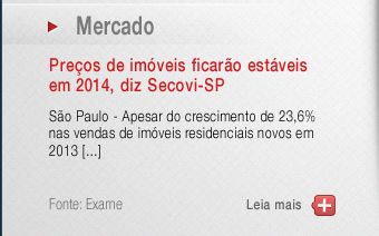Preços de imoveis ficarao estaveis em 2014, diz secovi - SP