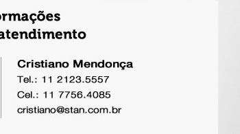 Cristiano Mendonça: Tel.: 11 2123.5557 / Cel.: 11 7756.4085
