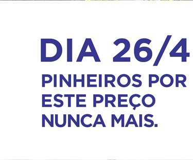 Dia 26/4 Pinheiros por este preço, nunca mais!