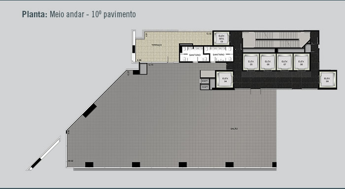 Planta: Meio andar: 10.o pavimento