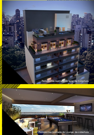 Perspectiva Ilustrada do Lazer na Cobertura / Lounge da cobertura