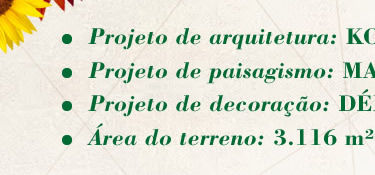 Projetos e área do terreno