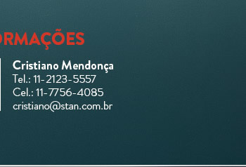 mais info - Cristiano Mendonça - 11-2123-5557 | 11-7756-4085