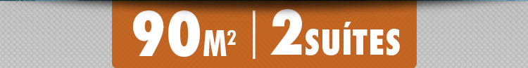 90 metros quadrados - 2 suites