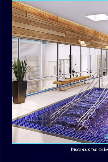 Foto da piscina semi olímpica climatizada