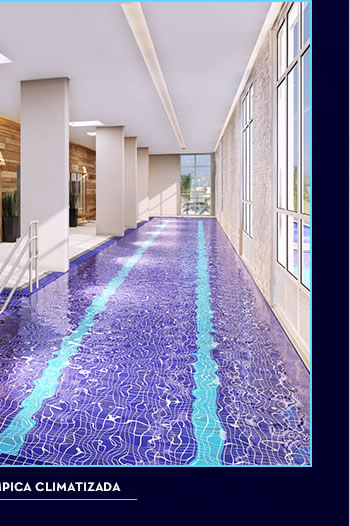 Foto da piscina semi olímpica climatizada