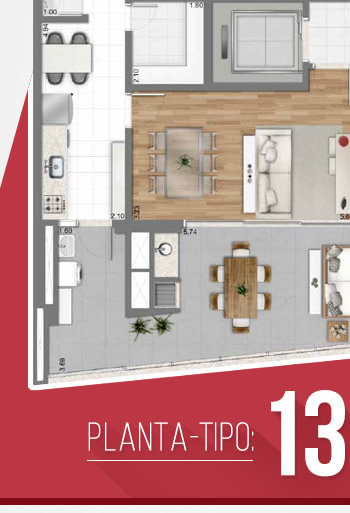 Planta tipo 131m2