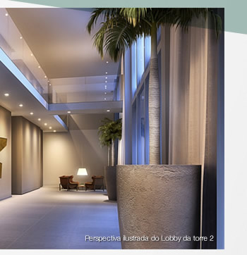 Perspectiva Ilustrada do Lobby da torre 2