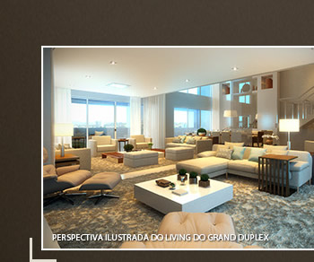 Perspectiva Ilustrada do Living do Grand Duplex