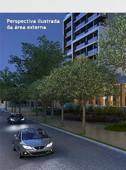 Perspectiva ilustrada da área externa