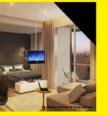 Perspectiva ilustrada do living