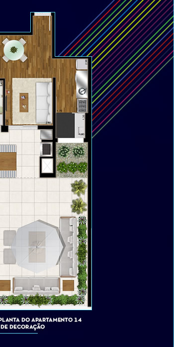 Perspectiva ilustrada da planta