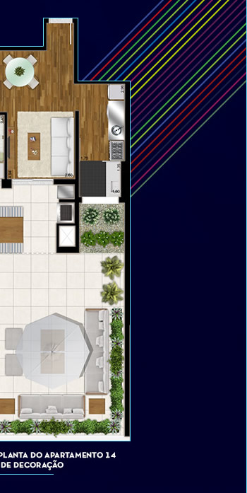 Perspectiva ilustrada da planta