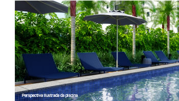 Perspectiva ilustrada da piscina