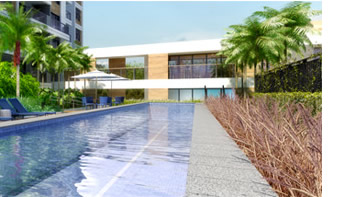 Perspectiva ilustrada da piscina