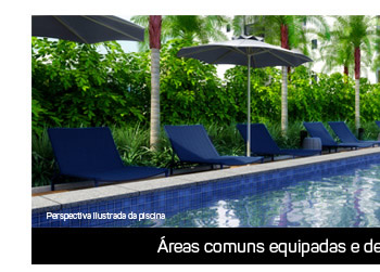 áreas comuns equipadas e decoradas por João Armentano.