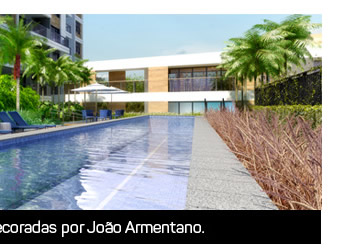 áreas comuns equipadas e decoradas por João Armentano.