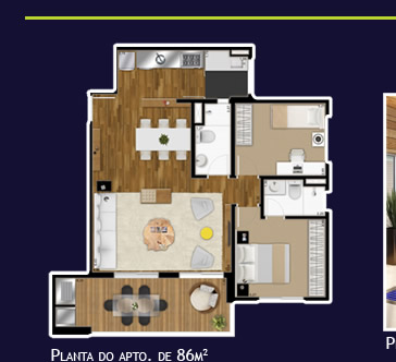 Planta do Apto. 86m²