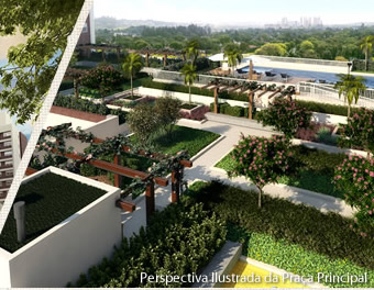 Perspectiva Ilustrada da Praça Principal