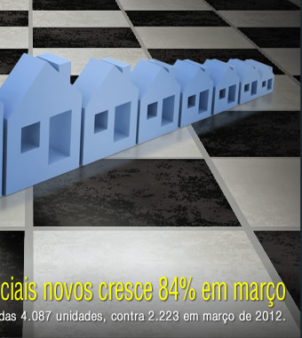 Venda de imóveis residenciais novos cresce 84% em março, diz Secovi
