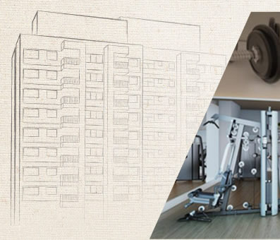 Perspectiva artística da sala fitness