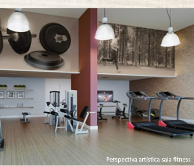 Perspectiva artística da sala fitness