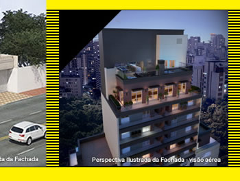 Perspectiva Ilustrada Aérea do empreendimento