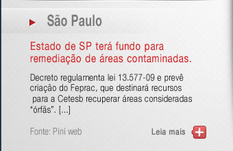 Estado de São Paulo terá fundo de recursos para remediação de áreas contaminadas