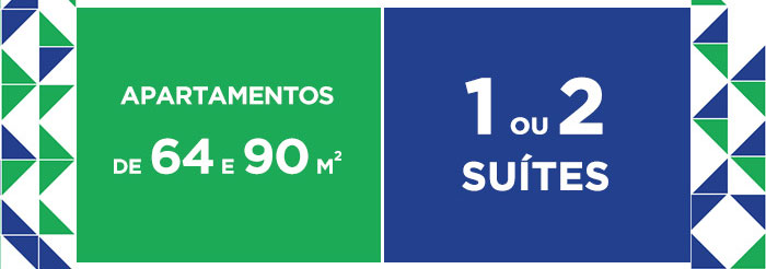 Aptos. de 64 e 90m2 - 1 ou 2 suítes