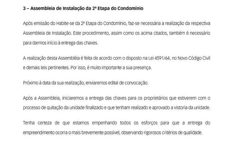 3 - Assembleia de Instalação da 2.a etapa do Condomínio