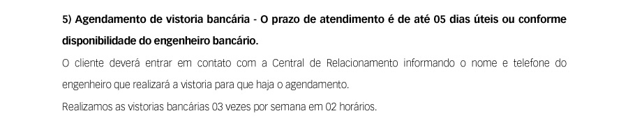 5 - Agendamento de vistoria bancária
