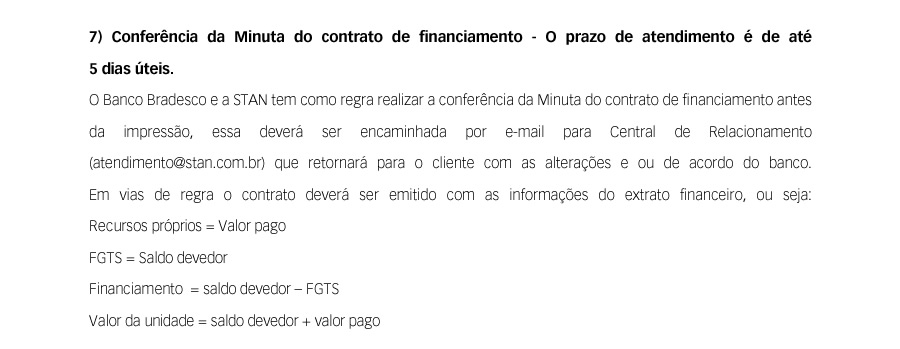 7 - Conferência da Minuta do contrato de financiamento