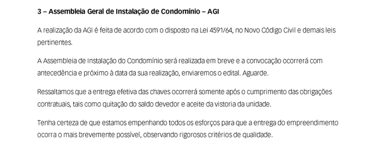 3 - Assembleia Geral de Instalação de condomínio