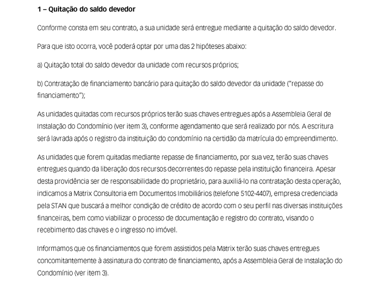 1- Quitação do saldo devedor