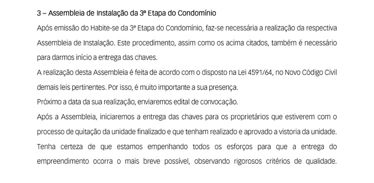3 - Assembleia de Instalação da 3.a etapa do Condomínio