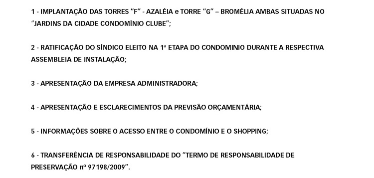 Convocação de assembleia de instalação