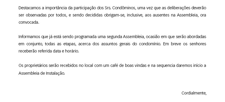 Convocação de assembleia de instalação
