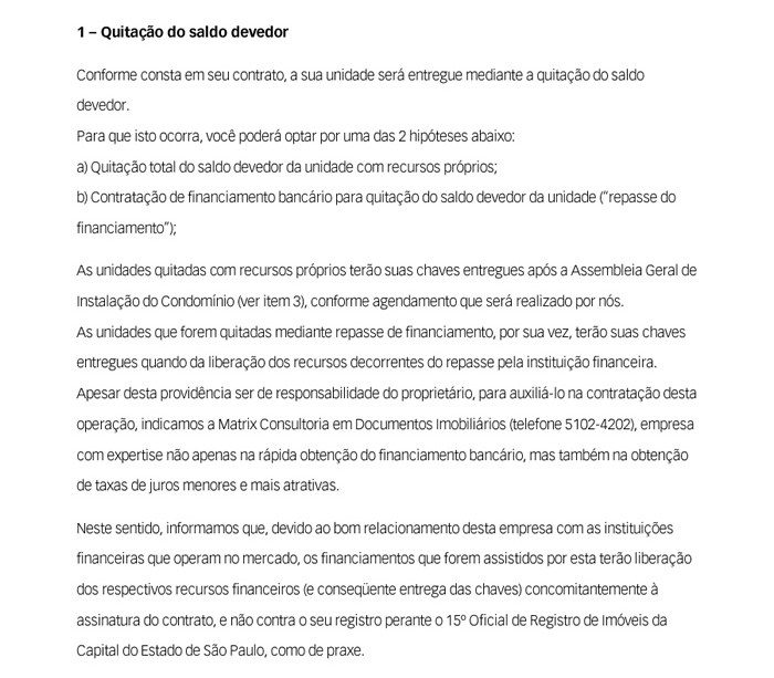 Quitação do saldo devedor