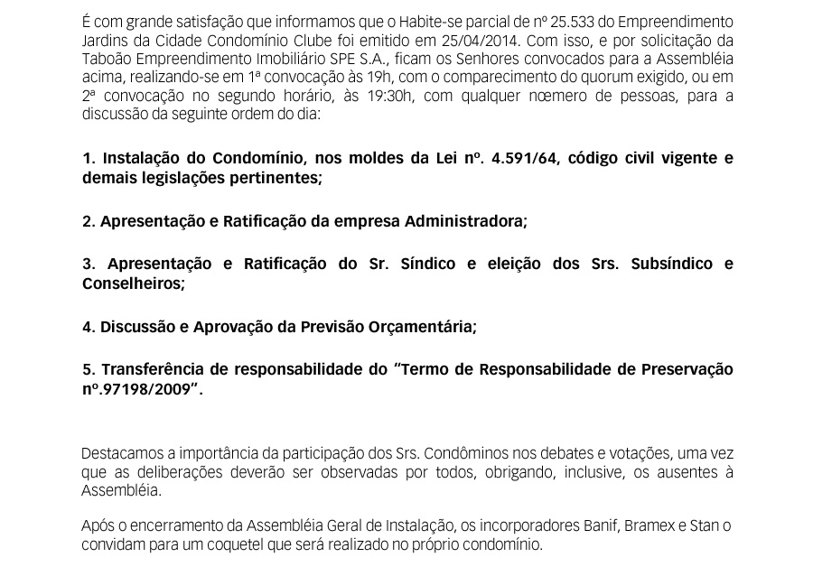 Pauta da Assembléia