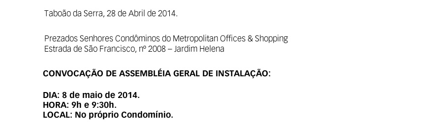 Taboão da Serra, 28 de abril de 2014