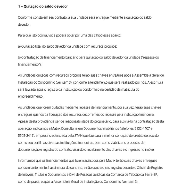 1- Quitação do saldo devedor