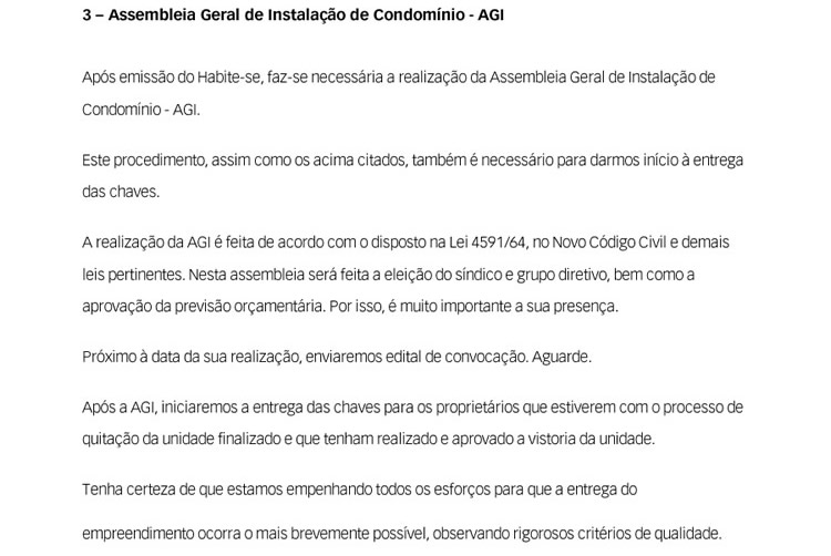 3- Assembléias de Instalação do Condomínio - AGI