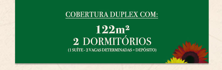 Cobertura Duplex com 122m2