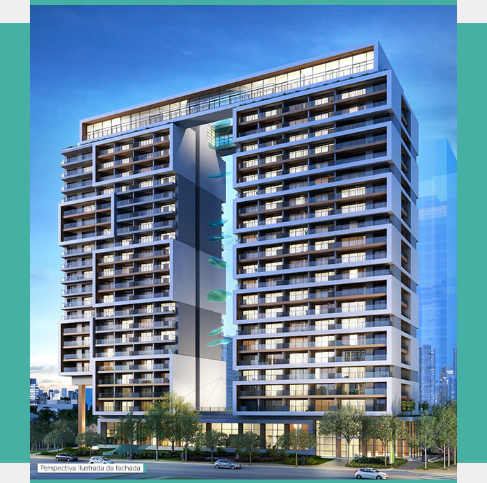 Perspectiva ilustrada da fachada