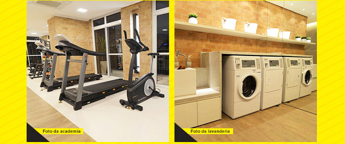 Fotos da academia eda lavanderia