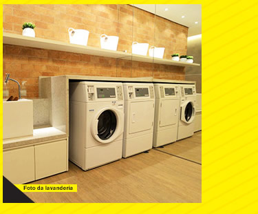 Foto da academia e da lavanderia