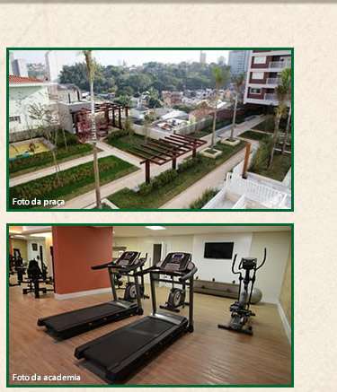 Foto da praça e da academia