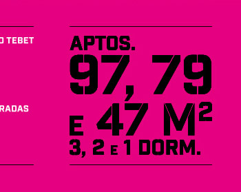 Aptos de 97, 79 e 47m - 3, 2 e 1 dorm.